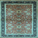 Square Oriental Light Blue Traditional Rug, urb899lblu
