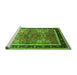 Sideview of Machine Washable Oriental Green Traditional Area Rugs, wshurb899grn