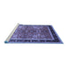 Sideview of Machine Washable Oriental Blue Traditional Rug, wshurb899blu