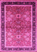 Machine Washable Oriental Pink Traditional Rug, wshurb899pnk