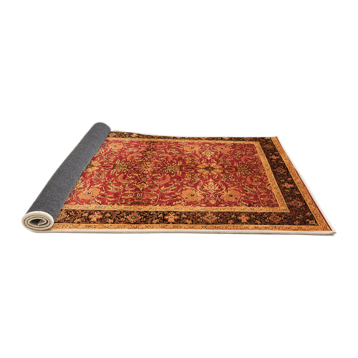 Sideview of Oriental Orange Traditional Rug, urb899org