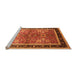 Sideview of Machine Washable Oriental Orange Traditional Area Rugs, wshurb899org