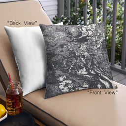 Front View of Mid-Century Modern Urban Square Dark Gray Throw Pillow, 18 inch by 18 inch, pwurb8