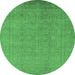 Round Oriental Emerald Green Traditional Rug, urb900emgrn