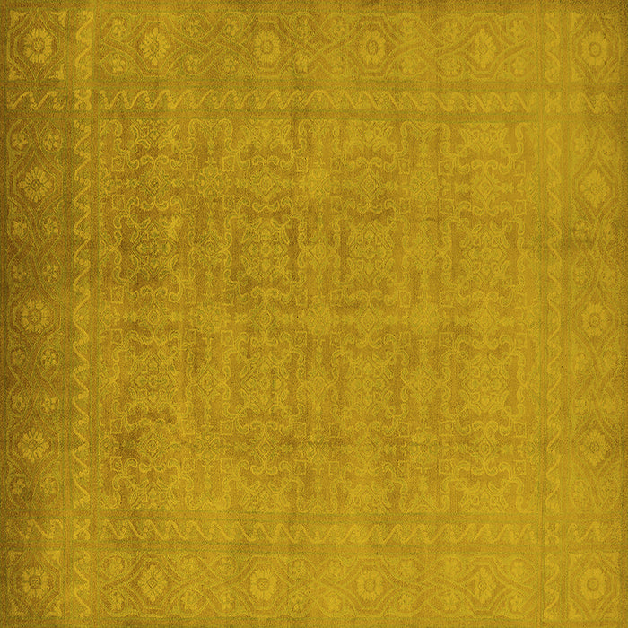 Square Oriental Yellow Traditional Rug, urb900yw
