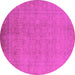 Round Oriental Pink Traditional Rug, urb900pnk