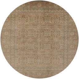 Round Machine Washable Industrial Modern Brown Rug, wshurb900