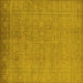 Square Machine Washable Oriental Yellow Traditional Rug, wshurb900yw