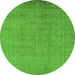 Round Oriental Green Traditional Rug, urb900grn