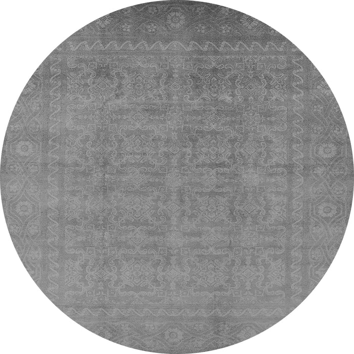 Round Oriental Gray Traditional Rug, urb900gry