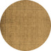 Round Oriental Brown Traditional Rug, urb900brn