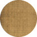 Round Machine Washable Oriental Brown Traditional Rug, wshurb900brn