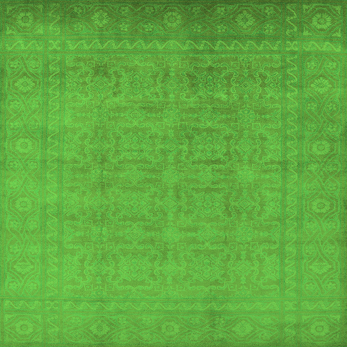 Square Oriental Green Traditional Rug, urb900grn