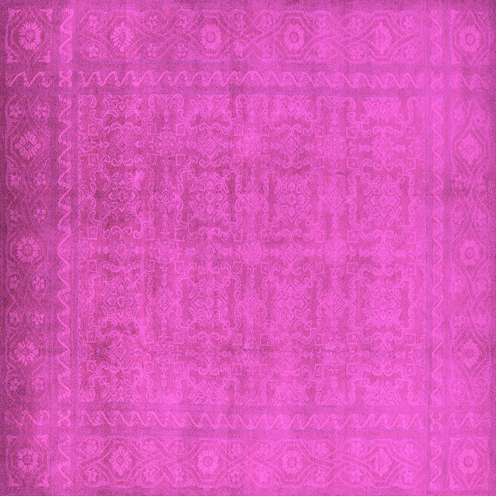 Square Machine Washable Oriental Pink Traditional Rug, wshurb900pnk