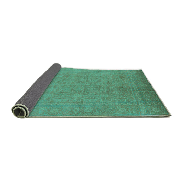 Sideview of Oriental Turquoise Traditional Rug, urb900turq