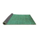Sideview of Oriental Turquoise Traditional Rug, urb900turq