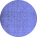 Round Oriental Blue Traditional Rug, urb900blu
