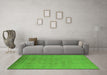 Machine Washable Oriental Green Traditional Area Rugs in a Living Room,, wshurb900grn