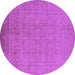 Round Machine Washable Oriental Purple Traditional Area Rugs, wshurb900pur