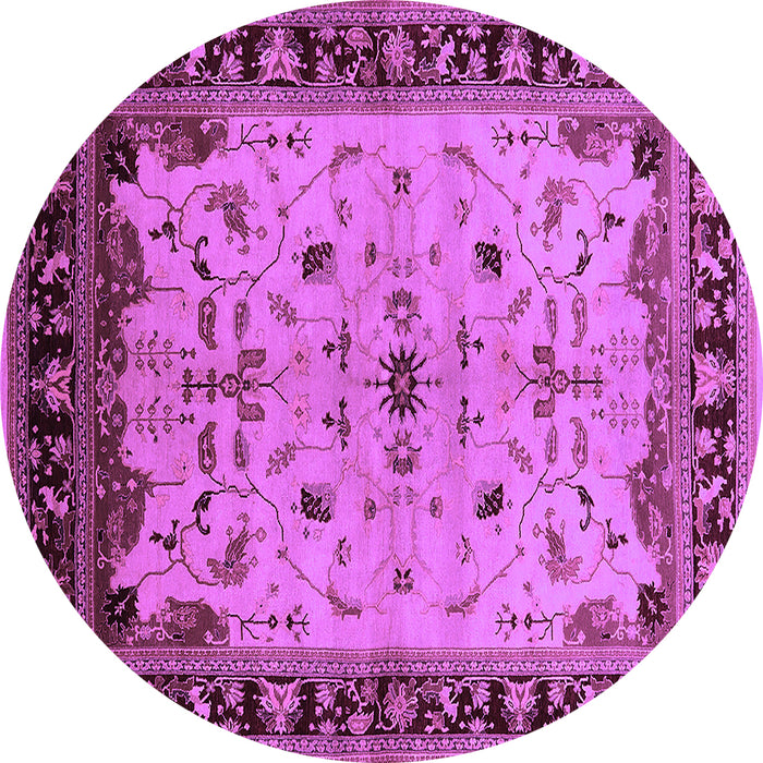 Round Oriental Purple Traditional Rug, urb901pur