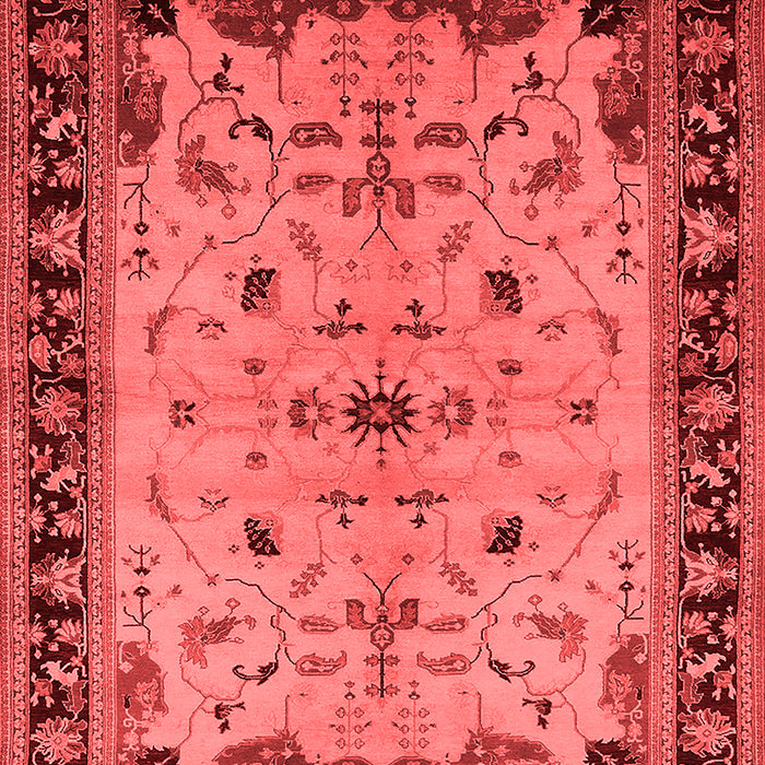 Machine Washable Oriental Red Traditional Rug, wshurb901red