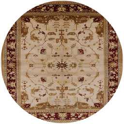 Round Machine Washable Industrial Modern Saddle Brown Rug, wshurb901