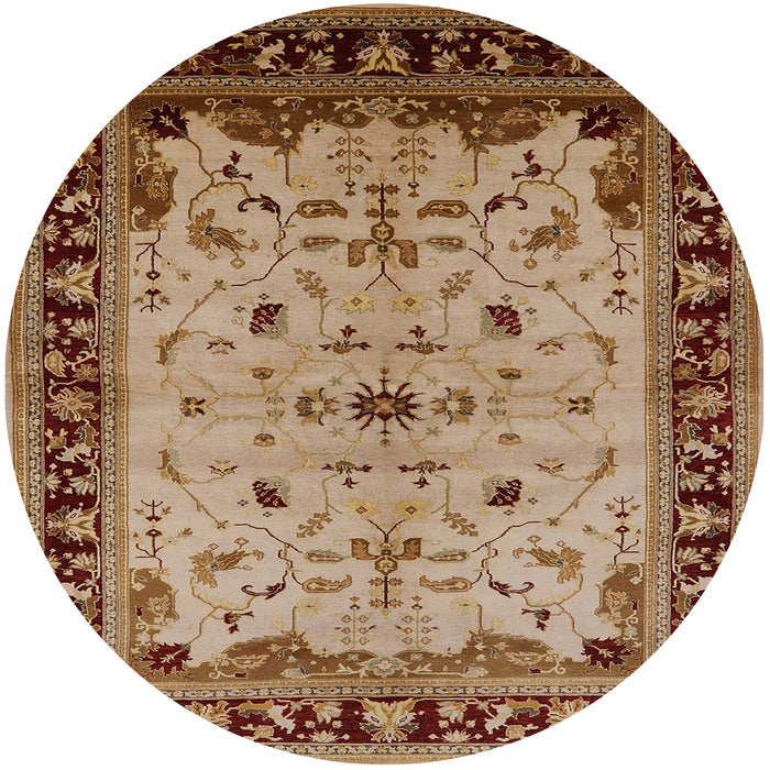 Round Machine Washable Industrial Modern Saddle Brown Rug, wshurb901