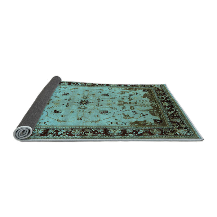 Sideview of Oriental Light Blue Traditional Rug, urb901lblu
