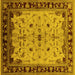 Square Machine Washable Oriental Yellow Traditional Rug, wshurb901yw