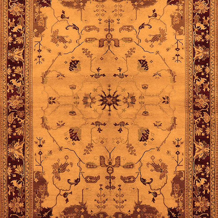 Machine Washable Oriental Orange Traditional Area Rugs, wshurb901org
