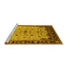 Sideview of Machine Washable Oriental Yellow Traditional Rug, wshurb901yw