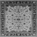 Square Machine Washable Oriental Gray Traditional Rug, wshurb901gry