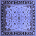 Square Machine Washable Oriental Blue Traditional Rug, wshurb901blu