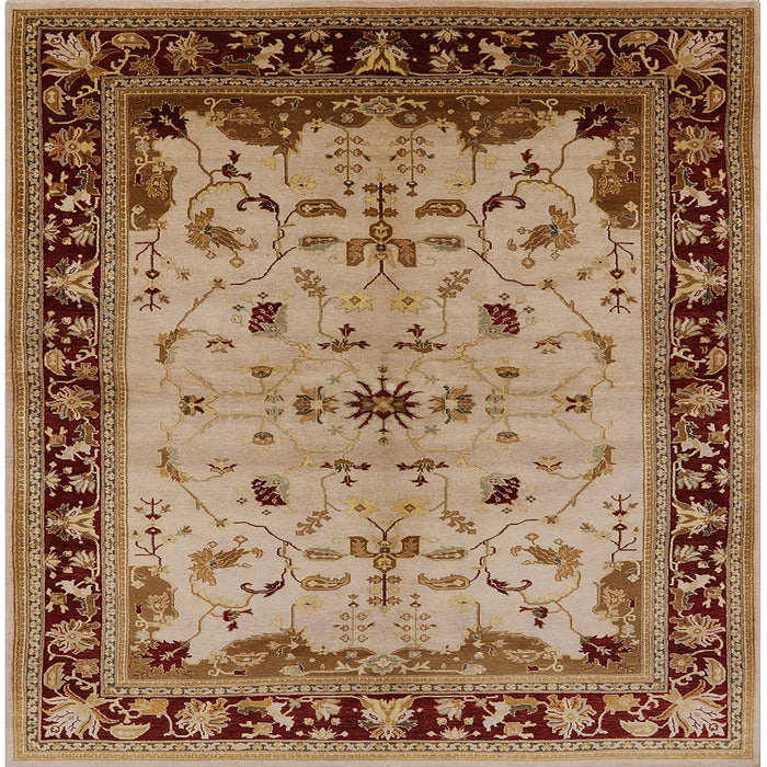 Square Machine Washable Industrial Modern Saddle Brown Rug, wshurb901