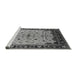 Sideview of Machine Washable Oriental Gray Traditional Rug, wshurb901gry