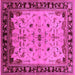 Square Machine Washable Oriental Pink Traditional Rug, wshurb901pnk