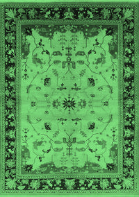 Oriental Emerald Green Traditional Rug, urb901emgrn