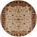 Round Mid-Century Modern SaddleBrown Oriental Rug, urb901