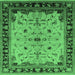 Square Oriental Emerald Green Traditional Rug, urb901emgrn