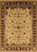 Machine Washable Oriental Brown Traditional Rug, wshurb901brn