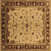 Square Oriental Brown Traditional Rug, urb901brn