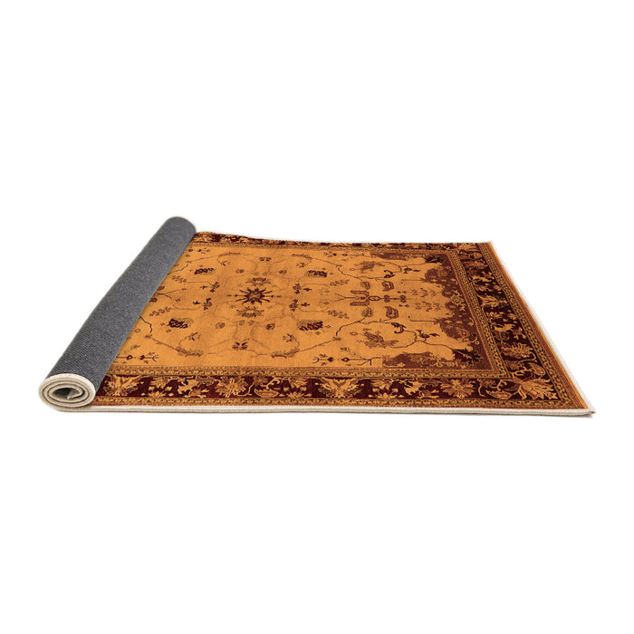 Sideview of Oriental Orange Traditional Rug, urb901org