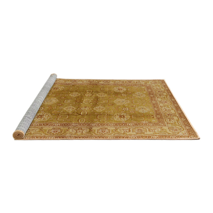 Sideview of Machine Washable Industrial Modern Yellow Rug, wshurb902