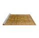 Sideview of Machine Washable Industrial Modern Yellow Rug, wshurb902