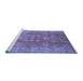 Sideview of Machine Washable Oriental Blue Traditional Rug, wshurb902blu