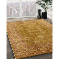 Mid-Century Modern Yellow Oriental Rug, urb902