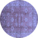 Round Oriental Blue Traditional Rug, urb902blu