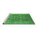 Sideview of Machine Washable Oriental Emerald Green Traditional Area Rugs, wshurb902emgrn