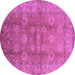 Round Oriental Purple Traditional Rug, urb902pur