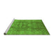 Sideview of Machine Washable Oriental Green Traditional Area Rugs, wshurb902grn